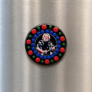 Grateful Dead Jerry Garcia Mini Wood Album Magnet Hand Painted 1.5"
